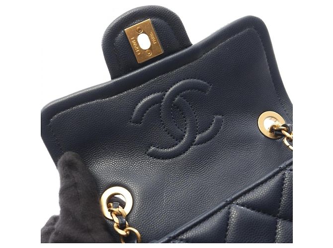 Bolso de hombro Chanel Matelassé en piel de cordero azul marino - vista 8