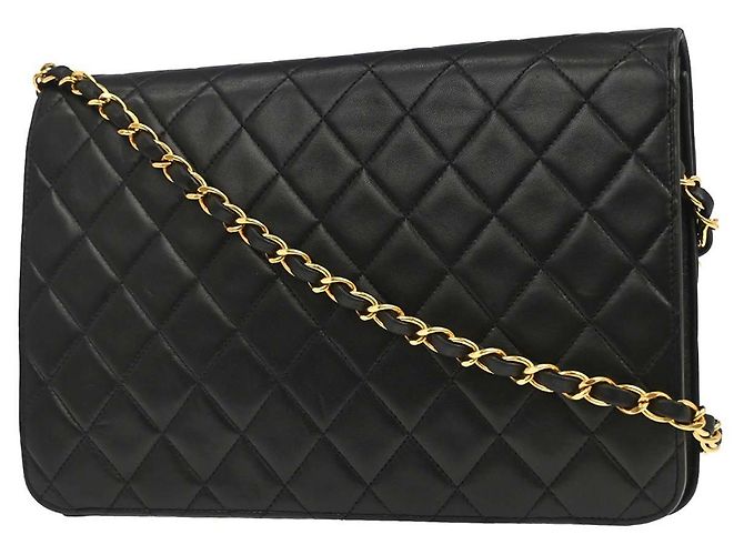 Chanel Vintage Classic Flap gestepptes Lammleder Schwarz - Ansicht 2