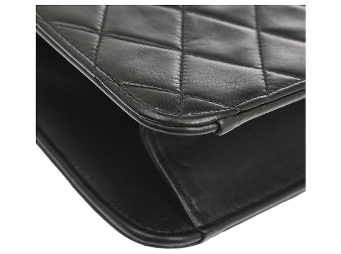 Chanel Vintage Classic Flap gestepptes Lammleder Schwarz - Ansicht 6