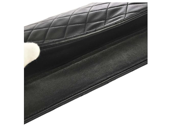 Chanel Vintage Classic Flap gestepptes Lammleder Schwarz - Ansicht 7