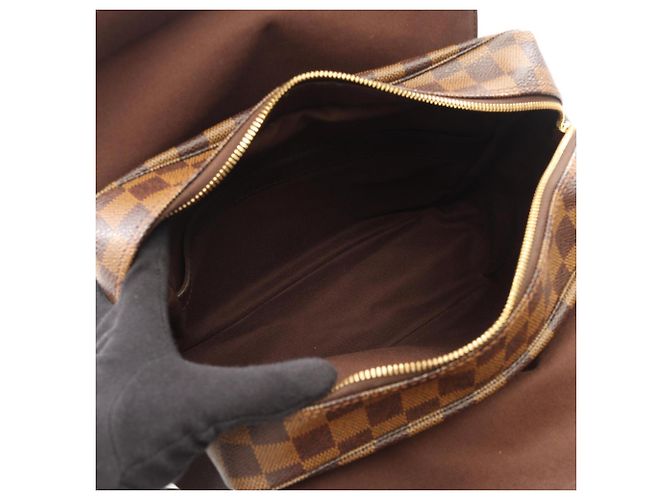 Borsa a tracolla Louis Vuitton Naviglio Damier Ebene Marrone - vista 3