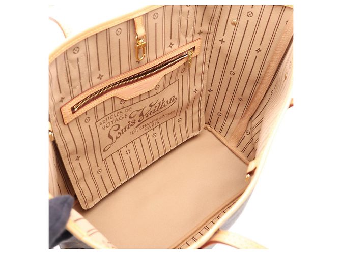 Borsa Tote Louis Vuitton Neverfull MM Marrone - vista 3