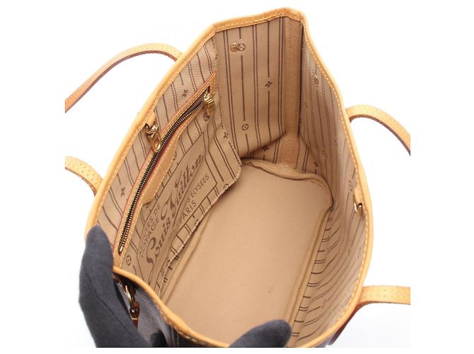 Borsa Tote Louis Vuitton Neverfull PM Marrone - vista 3