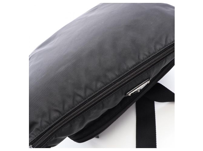 Saffiano Bolso de Hombro Prada Triangle Plate Negro - vista 11