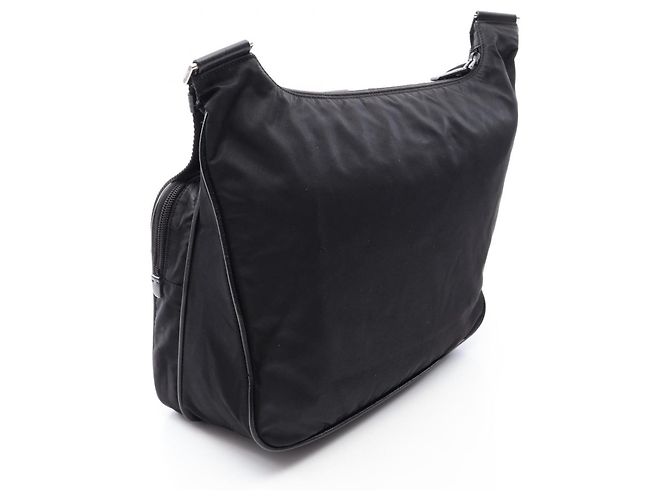 Saffiano Bolso de Hombro Prada Triangle Plate Negro - vista 2