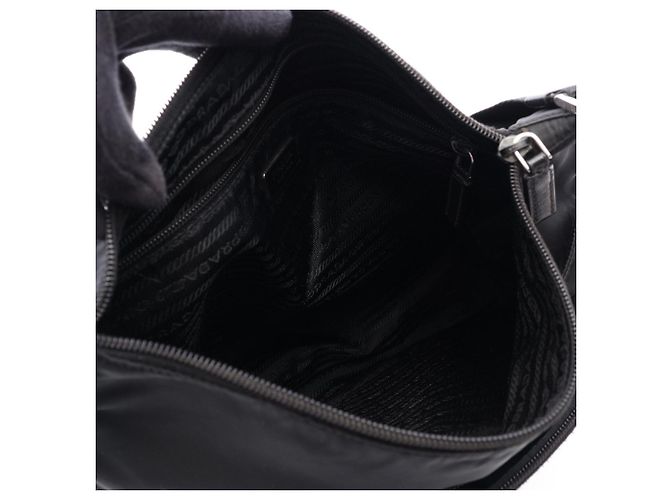 Saffiano Bolso de Hombro Prada Triangle Plate Negro - vista 3