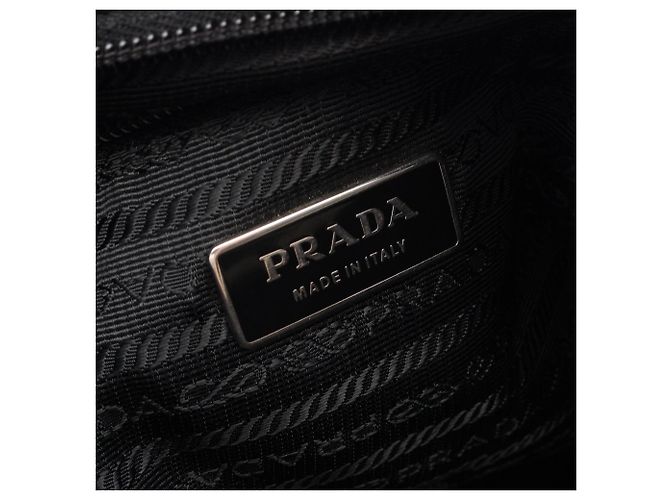 Saffiano Bolso de Hombro Prada Triangle Plate Negro - vista 4
