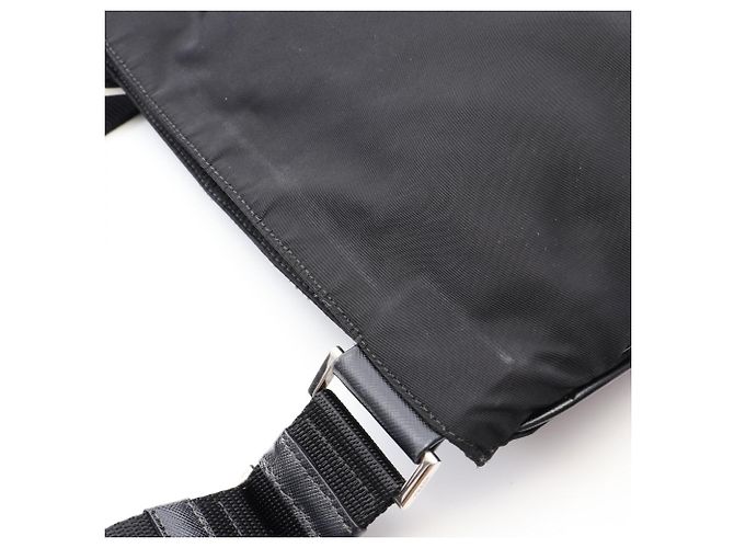 Saffiano Prada Triangle Plate Schultertasche Schwarz - Ansicht 10