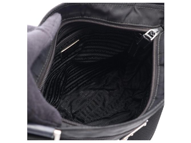 Saffiano Prada Triangle Plate Schultertasche Schwarz - Ansicht 3