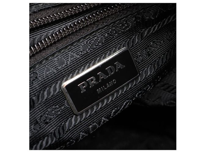 Saffiano Prada Triangle Plate Schultertasche Schwarz - Ansicht 4
