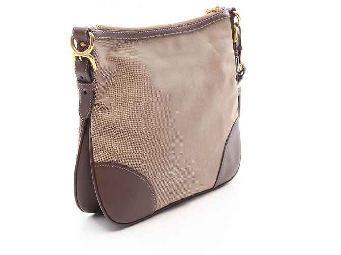Borsa a tracolla in jacquard con logo Prada Marrone Beige - vista 2