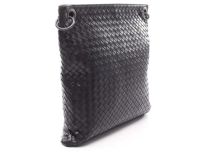 Borsa a Spalla Bottega Veneta Intrecciato Nero Blu navy - vista 2