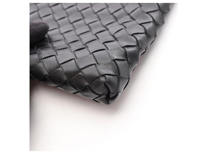 Borsa a Spalla Bottega Veneta Intrecciato Nero Blu navy - vista 7