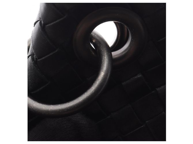 Borsa a Spalla Bottega Veneta Intrecciato Nero Blu navy - vista 9
