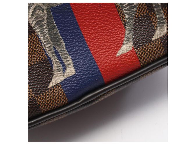 Borsa a tracolla Louis Vuitton Amazon Damier Savannah Chapman Brothers Marrone Nero Multicolore - vista 12