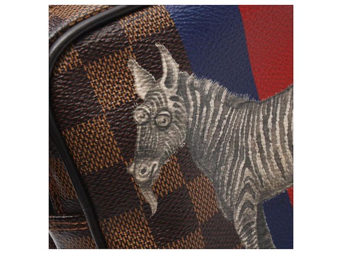 Borsa a tracolla Louis Vuitton Amazon Damier Savannah Chapman Brothers Marrone Nero Multicolore - vista 14