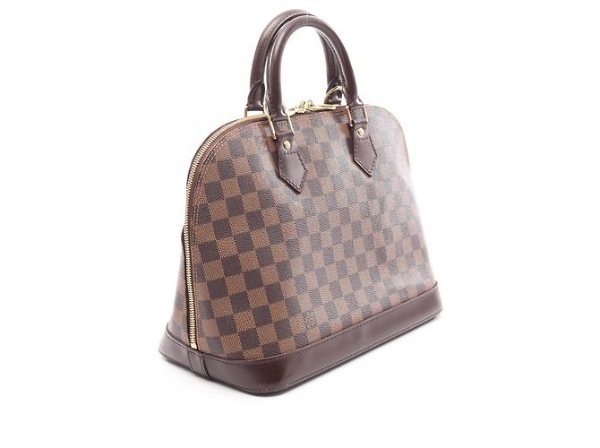Borsa Louis Vuitton Alma Damier Ebene Marrone - vista 2