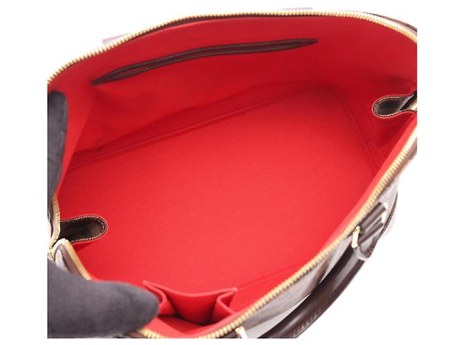 Borsa Louis Vuitton Alma Damier Ebene Marrone - vista 3