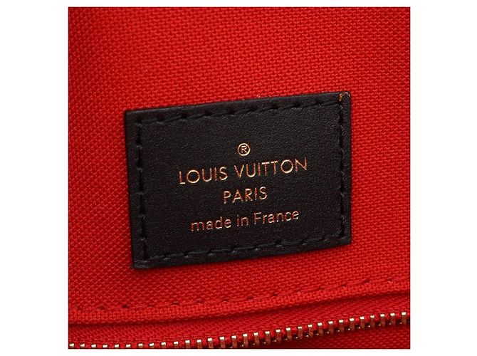 Borsa Tote Louis Vuitton OnTheGo MM Monogram Giant Marrone Beige - vista 4