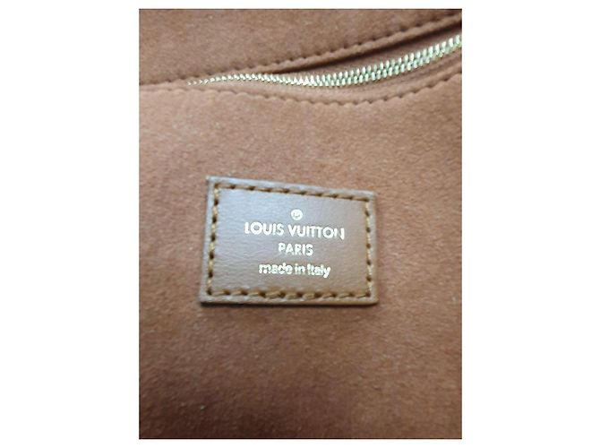 Borsa a tracolla Louis Vuitton Saint Jacques in pelle e rafia Marrone Paglia - vista 12