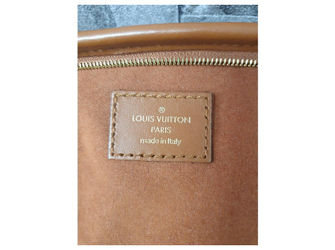 Borsa a tracolla Louis Vuitton Saint Jacques in pelle e rafia Marrone Paglia - vista 4