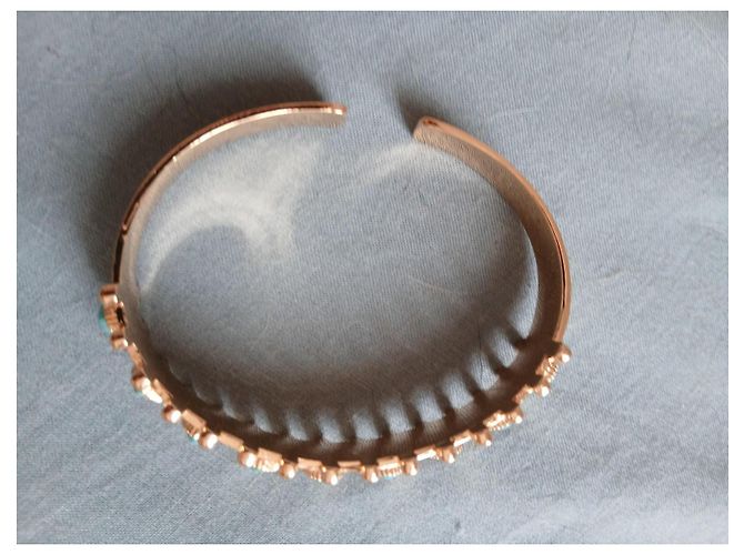 Hipanema Bracciale a cerchio in metallo dorato e turchese D'oro - vista 4