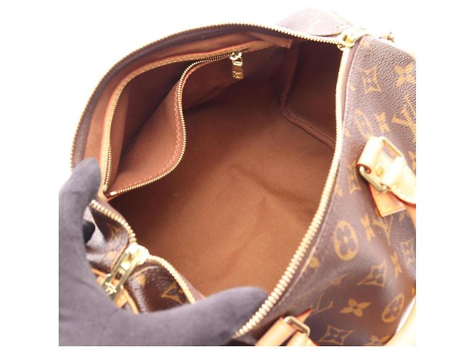 Borsa Louis Vuitton Speedy Bandoulière 30 Marrone - vista 3