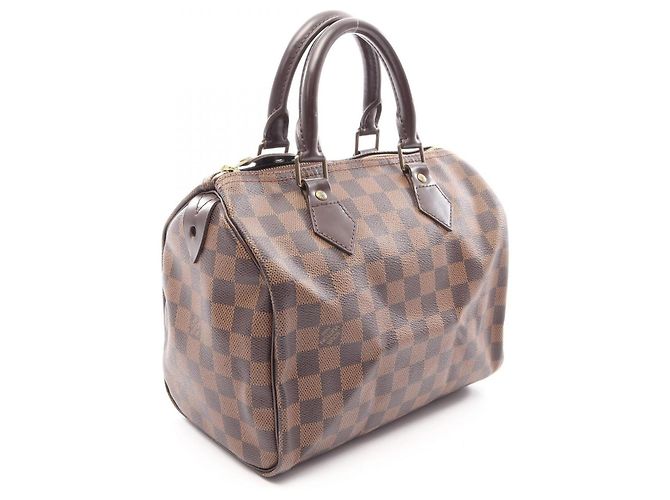Borsa Louis Vuitton Speedy 25 Damier Ebene Marrone - vista 2