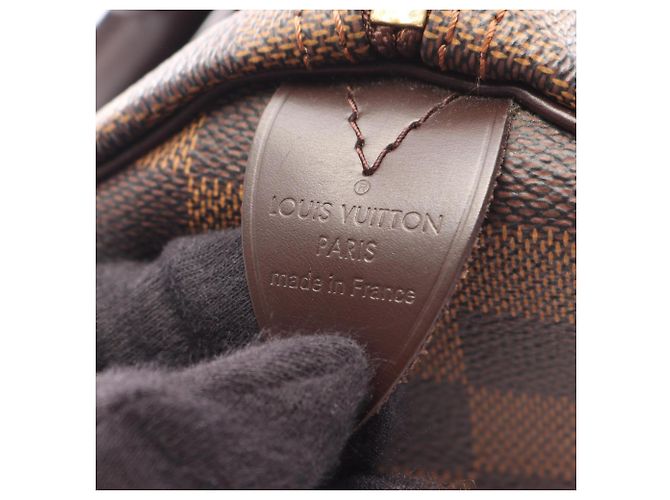 Borsa Louis Vuitton Speedy 25 Damier Ebene Marrone - vista 4