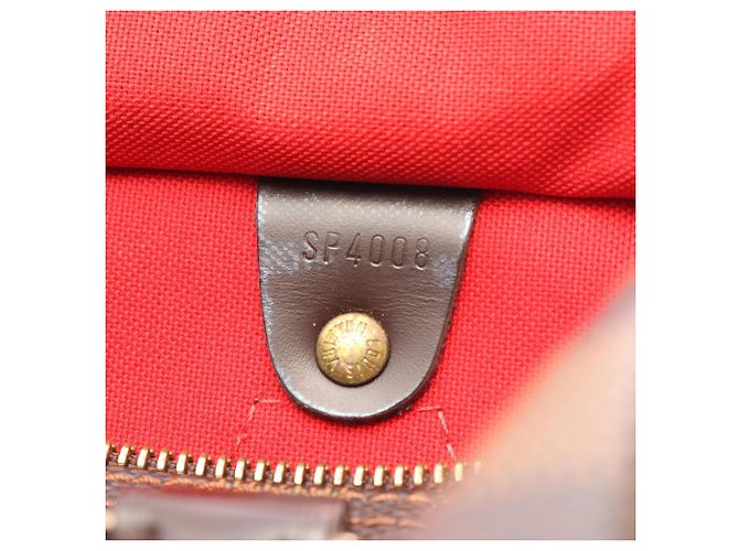 Borsa Louis Vuitton Speedy 25 Damier Ebene Marrone - vista 5