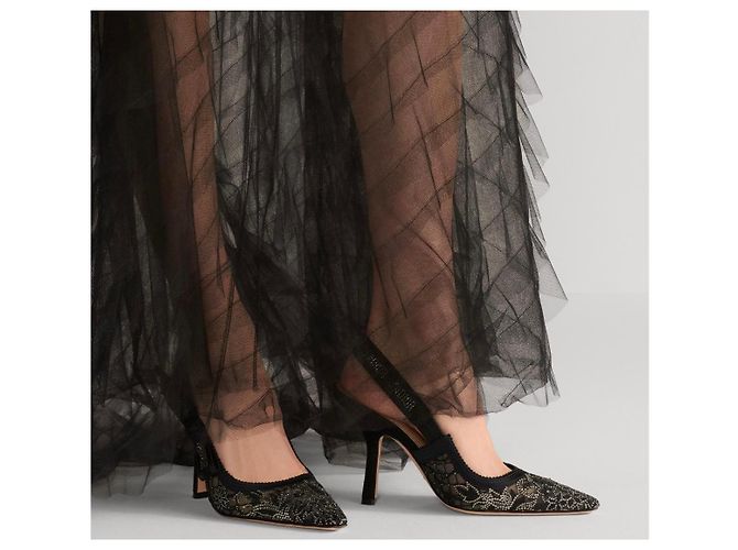 Décolleté J'Adior Slingback Dior in pizzo nero Grigio - vista 11