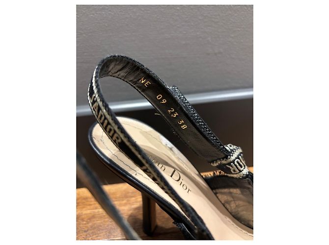 Décolleté J'Adior Slingback Dior in pizzo nero Grigio - vista 4