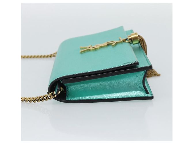 Saint Laurent Kate leather Small Verde - vista 3