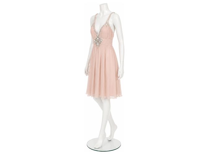 Vestido de seda con adornos Jenny Packham Rosa - vista 2