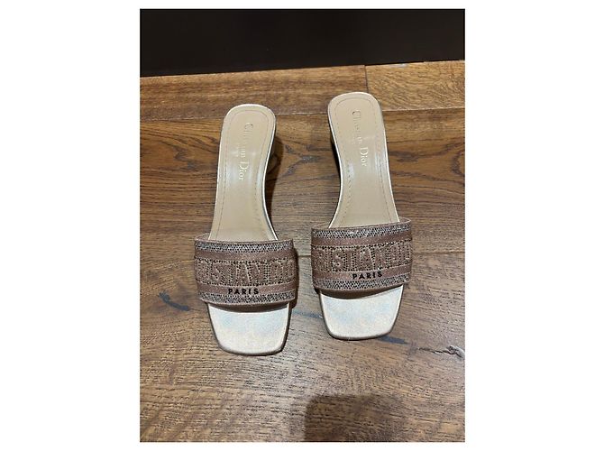 Mules Christian Dior Dway Beige Rosa 38 - vista 10