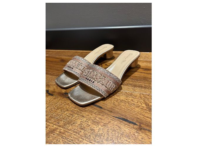 Mules Christian Dior Dway Beige Rosa 38 - vista 2