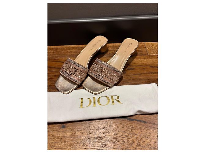 Mules Christian Dior Dway Beige Rosa 38 - vista 5