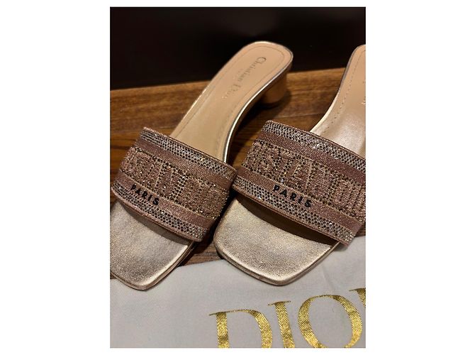 Mules Christian Dior Dway Beige Rosa 38 - vista 8