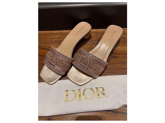 Mules Christian Dior Dway Beige Rosa 38 - vista 9