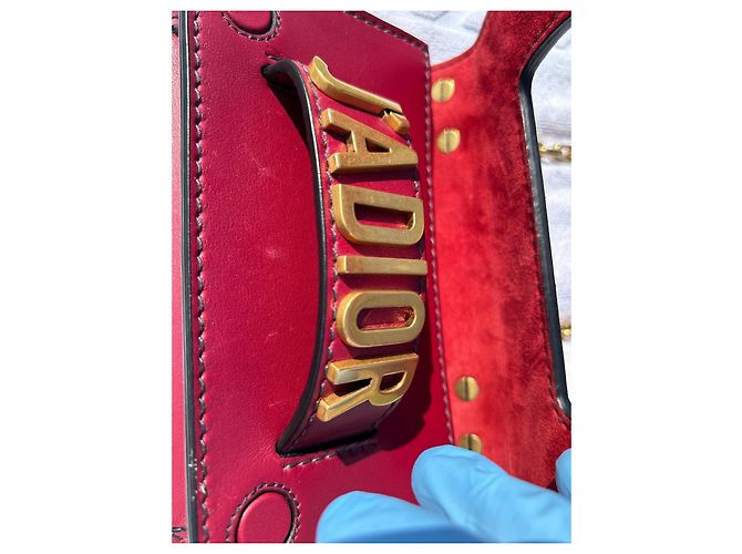 Dior Borsa J'Adior con patta in pelle rossa Bordò - vista 2