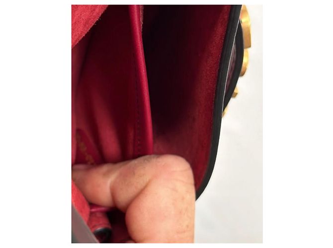 Dior Borsa J'Adior con patta in pelle rossa Bordò - vista 5