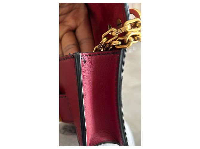 Dior Borsa J'Adior con patta in pelle rossa Bordò - vista 6