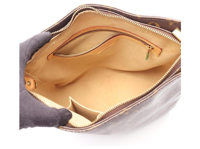 Borsa a Spalla Louis Vuitton Looping GM Monogram Marrone - vista 3