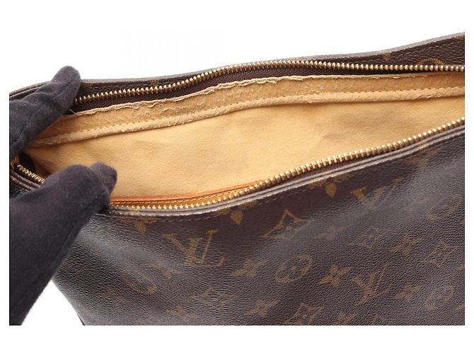 Borsa a Spalla Louis Vuitton Looping GM Monogram Marrone - vista 7