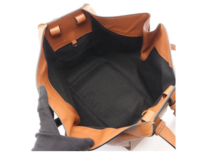 Borsa a mano Loewe Hammock Small 2-Way in pelle Marrone - vista 3