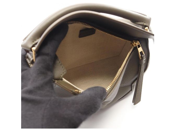 Borsa Loewe PUZZLE EDGE MINI 2-Way in pelle Cachi - vista 3