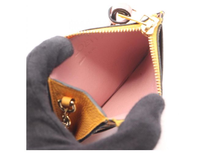 Tarjetero Anagram Square LOEWE con llavero Castaño Rosa Naranja - vista 3