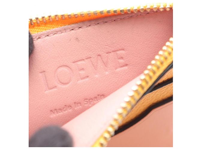 Tarjetero Anagram Square LOEWE con llavero Castaño Rosa Naranja - vista 4