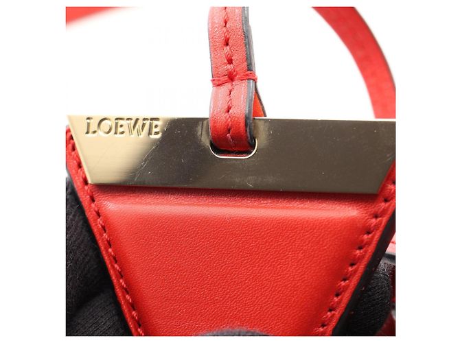 Bolso de hombro de cuero rojo Loewe Barcelona - vista 11