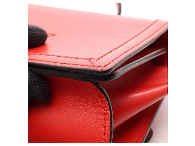 Bolso de hombro de cuero rojo Loewe Barcelona - vista 8